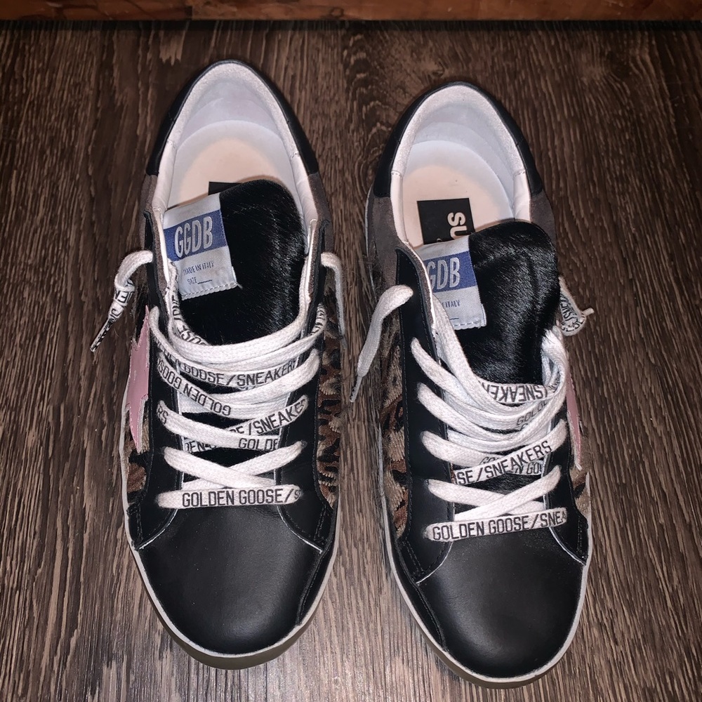 Golden Goose Superstar sneakers with Leopard and Cowhide